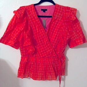 JCrew NWT size large 100% cotton wrap top